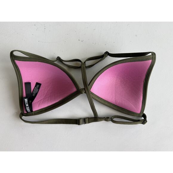 Victoria's Secret Pink Active Green Women's Ultimate Push Up Bralette Bra Large - Picture 3 of 3